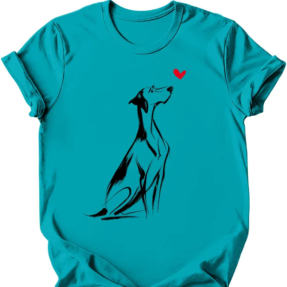 German Shorthaired Pointer sketch tee tropical blue