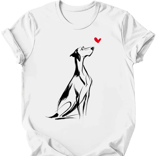 German Shorthaired Pointer sketch tee white