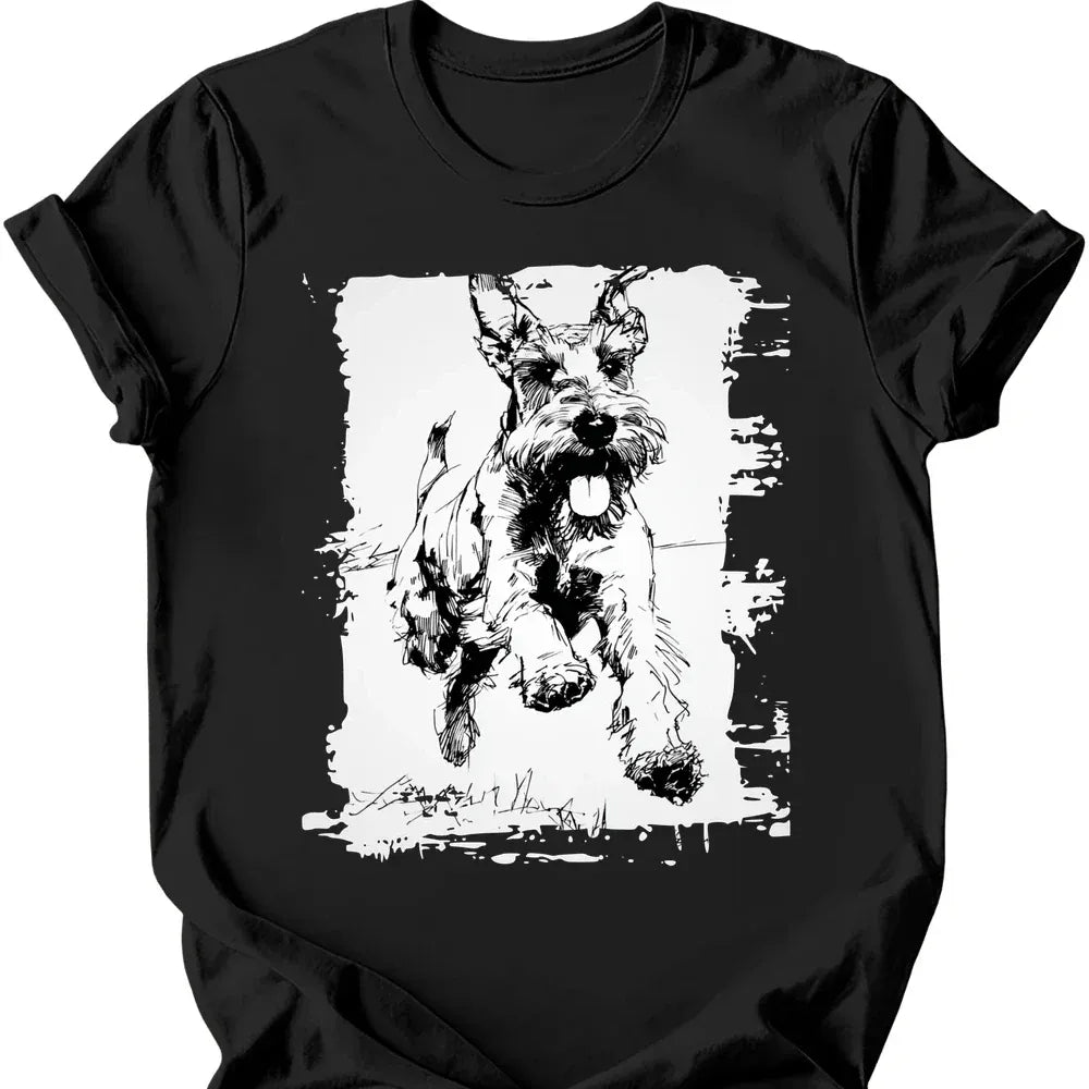 Giant Schnauzer running dog tee black