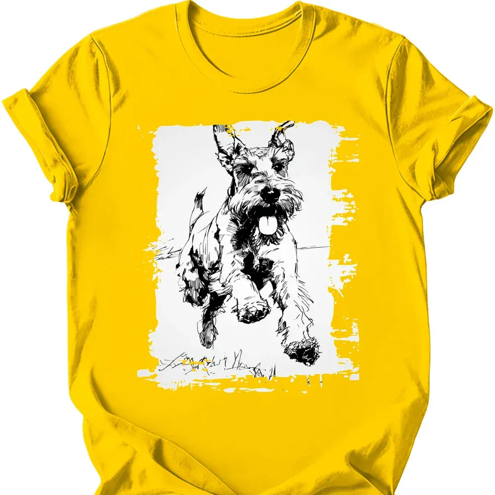 Giant Schnauzer running dog tee daisy
