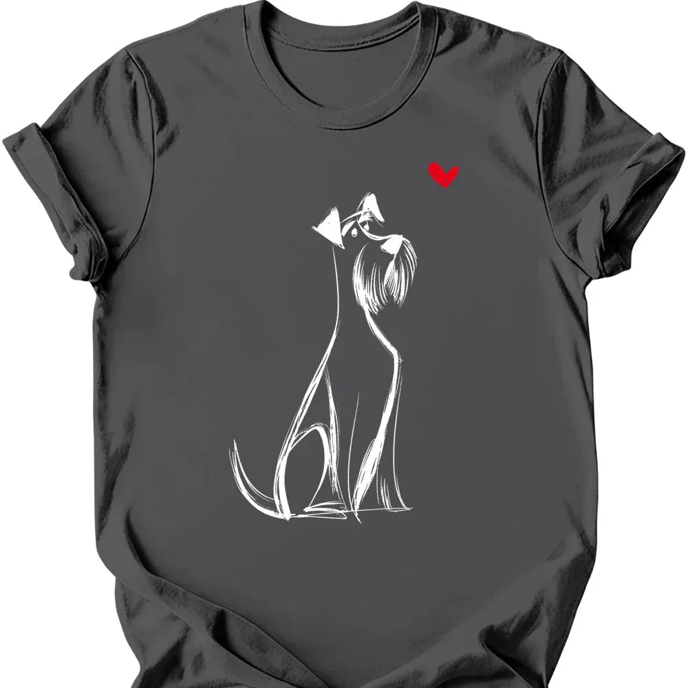 Giant Schnauzer sketch tee charcoal