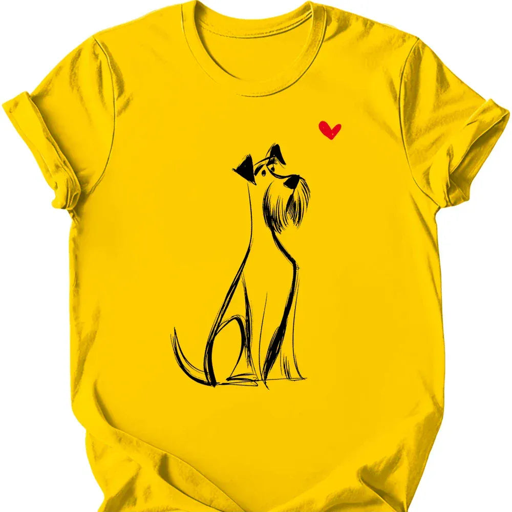 Giant Schnauzer sketch tee daisy