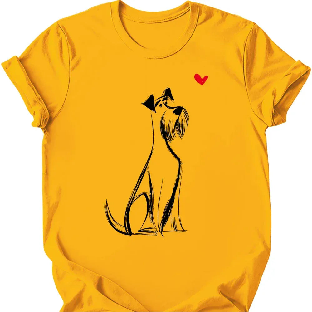 Giant Schnauzer sketch tee gold