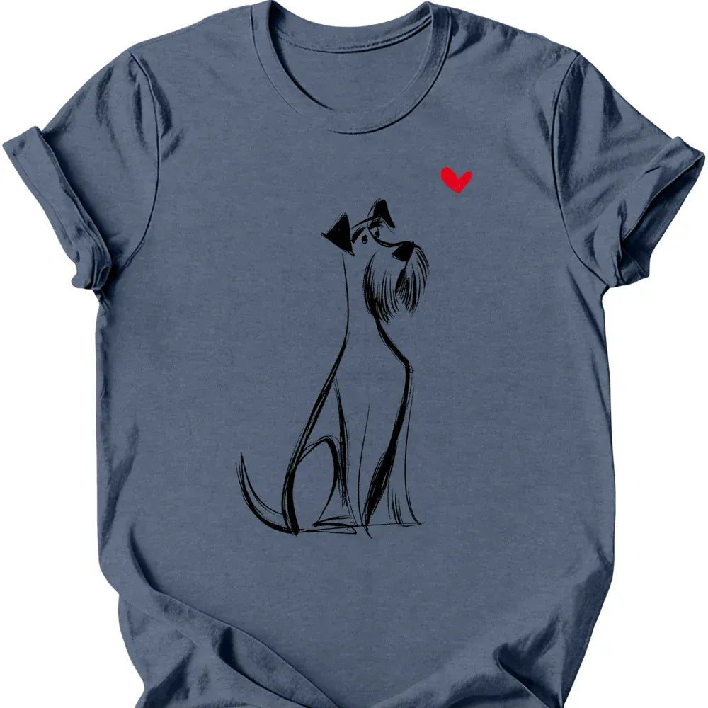 Giant Schnauzer sketch tee heather indigo