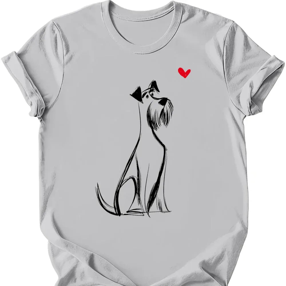 Giant Schnauzer sketch tee ice grey