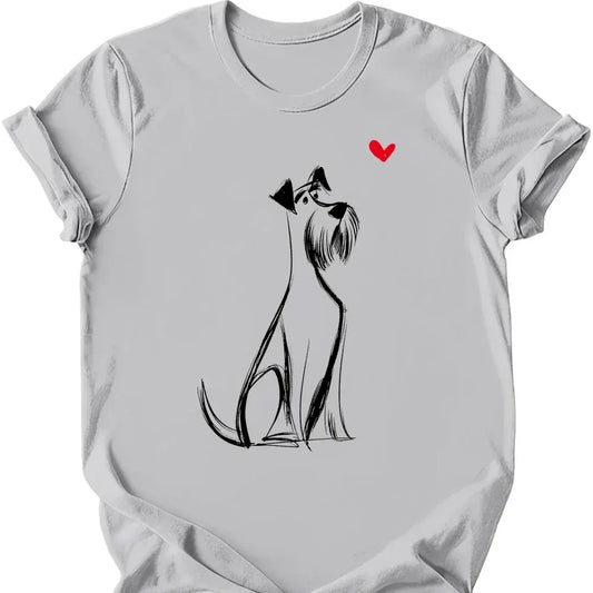 Giant Schnauzer sketch tee ice grey