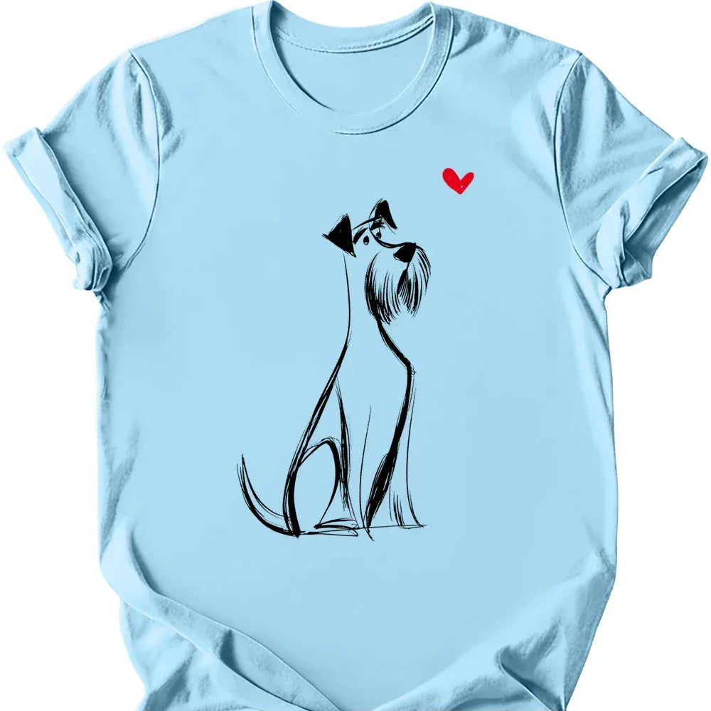Giant Schnauzer sketch tee light blue
