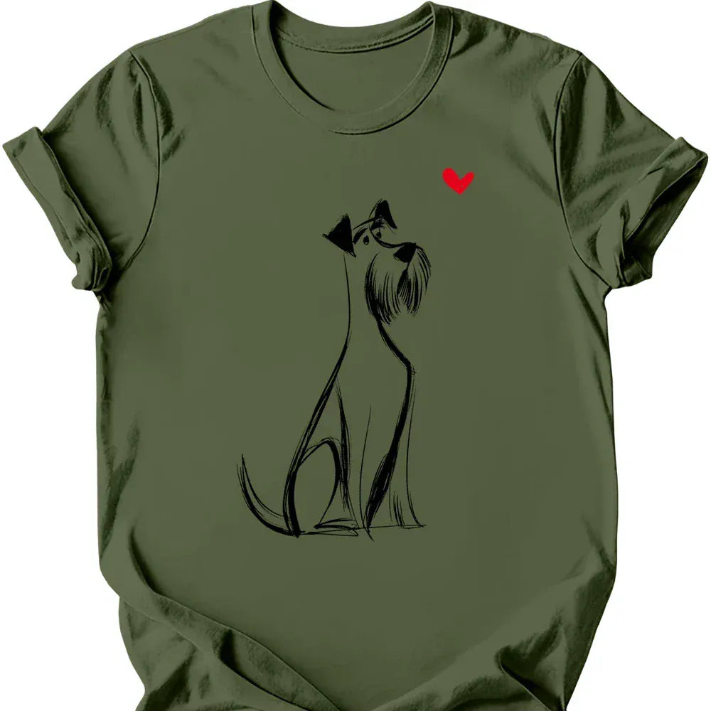 Giant Schnauzer sketch tee military green