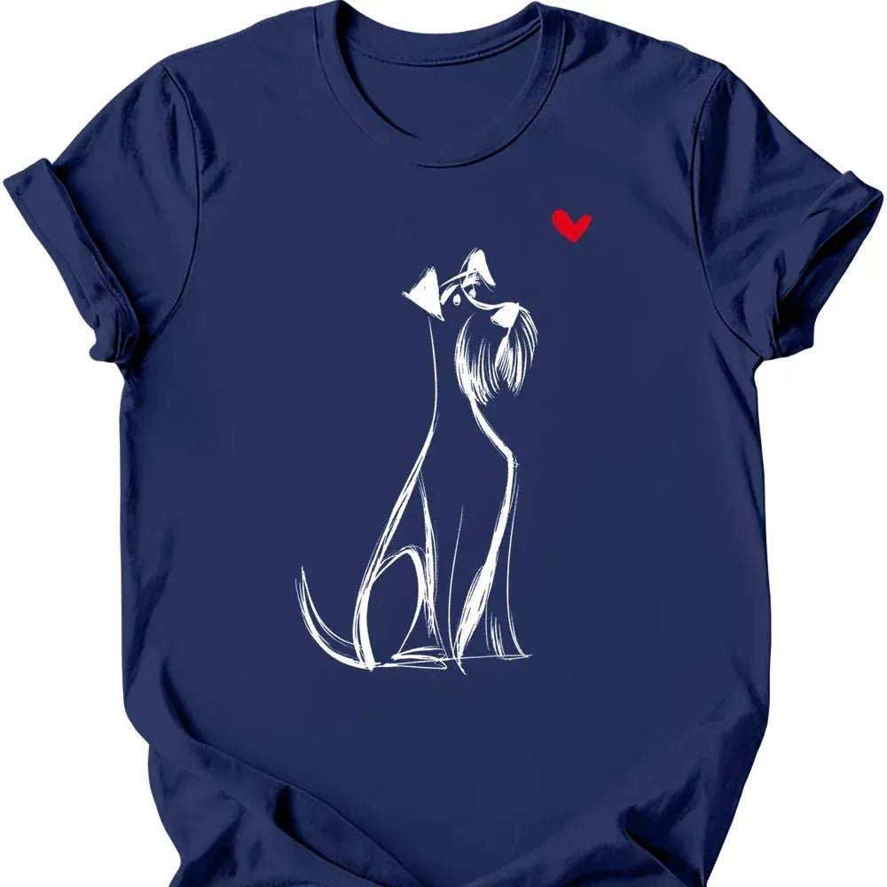 Giant Schnauzer sketch tee navy