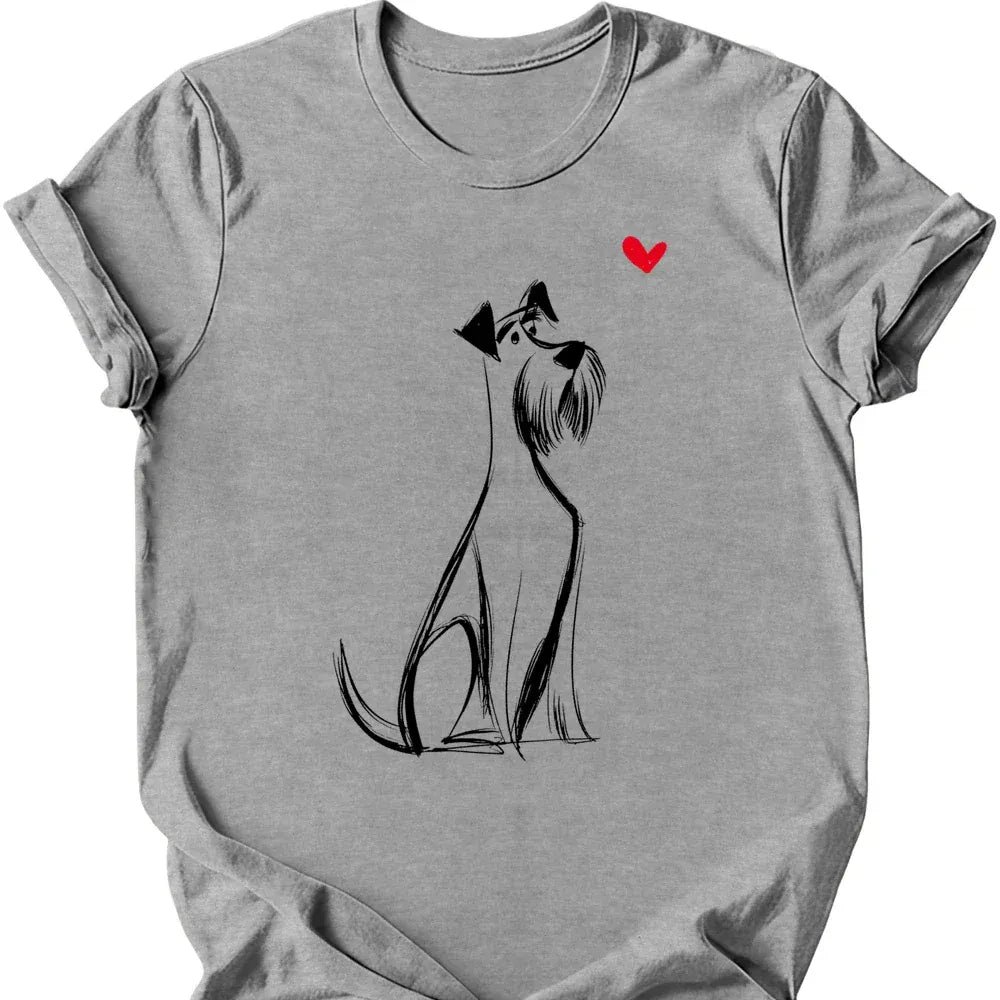 Giant Schnauzer sketch tee sport grey