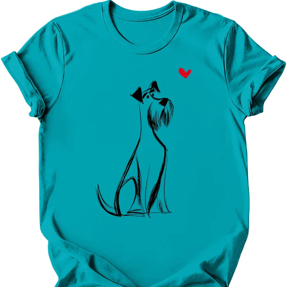 Giant Schnauzer sketch tee tropical blue