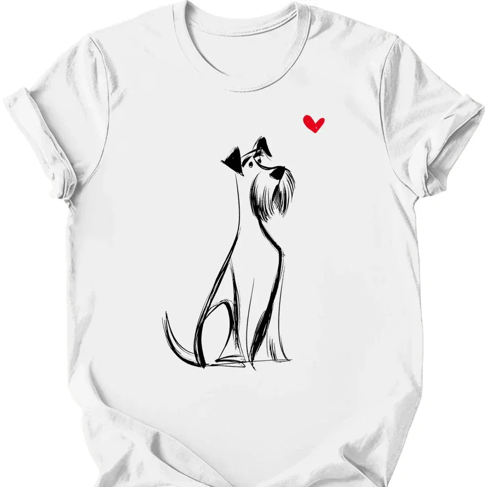 Giant Schnauzer sketch tee white