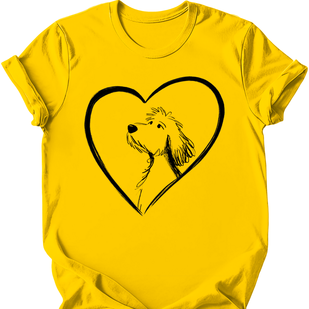 Golden Doodle heart dog tee daisy