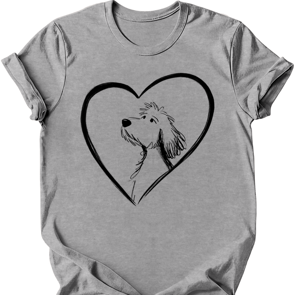 Golden Doodle heart dog tee sport grey