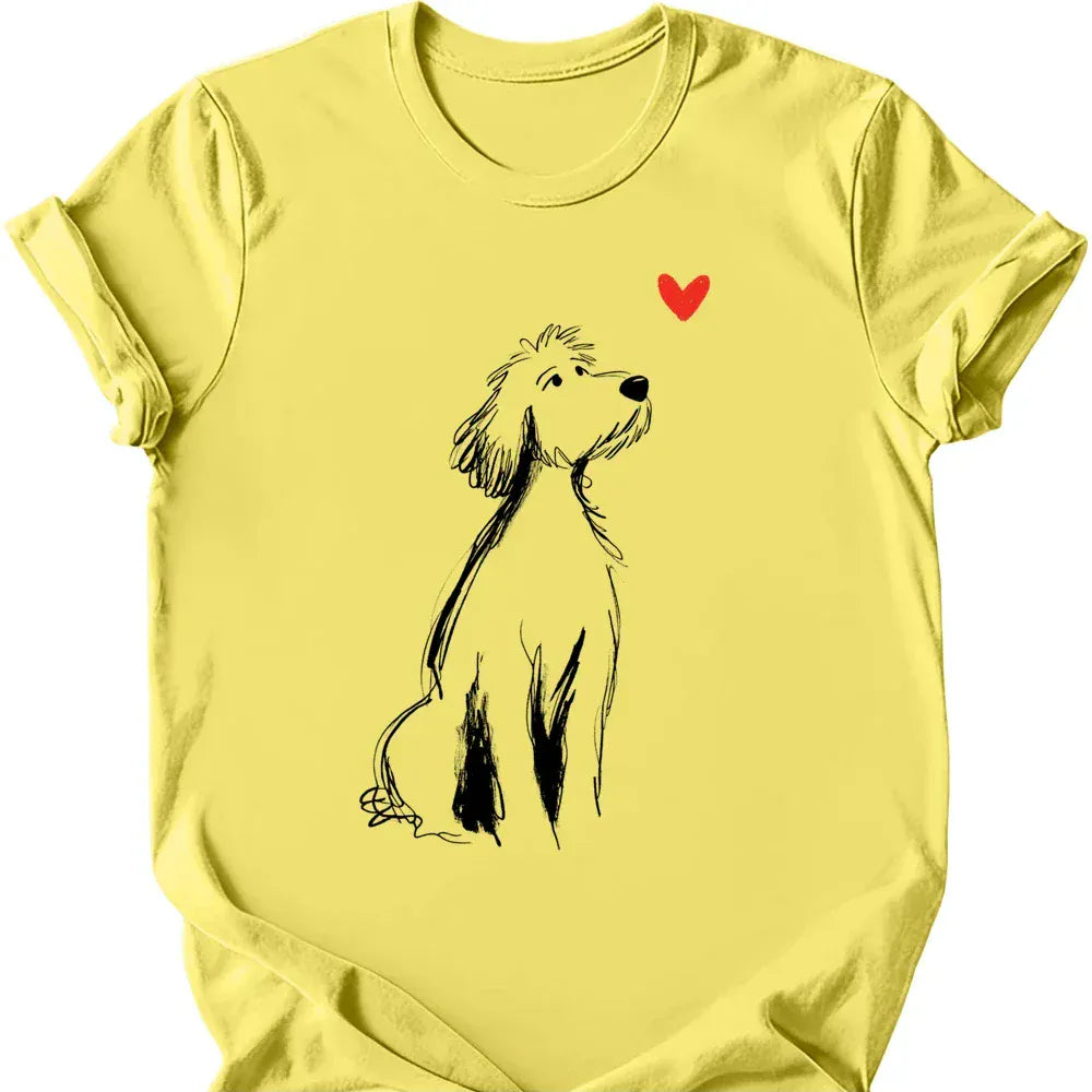 Golden Doodle sketch tee cornsilk