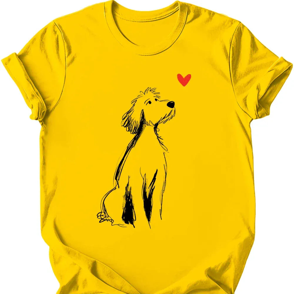 Golden Doodle sketch tee daisy