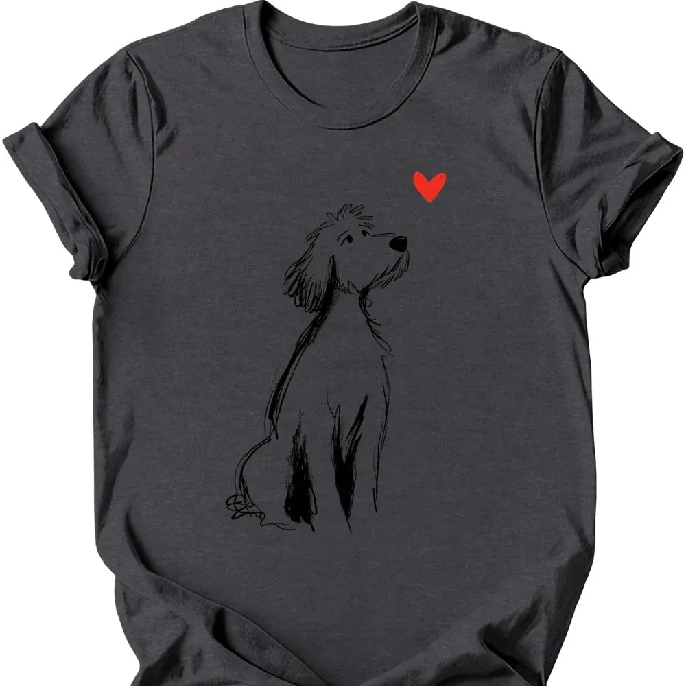 Golden Doodle sketch tee dark heather
