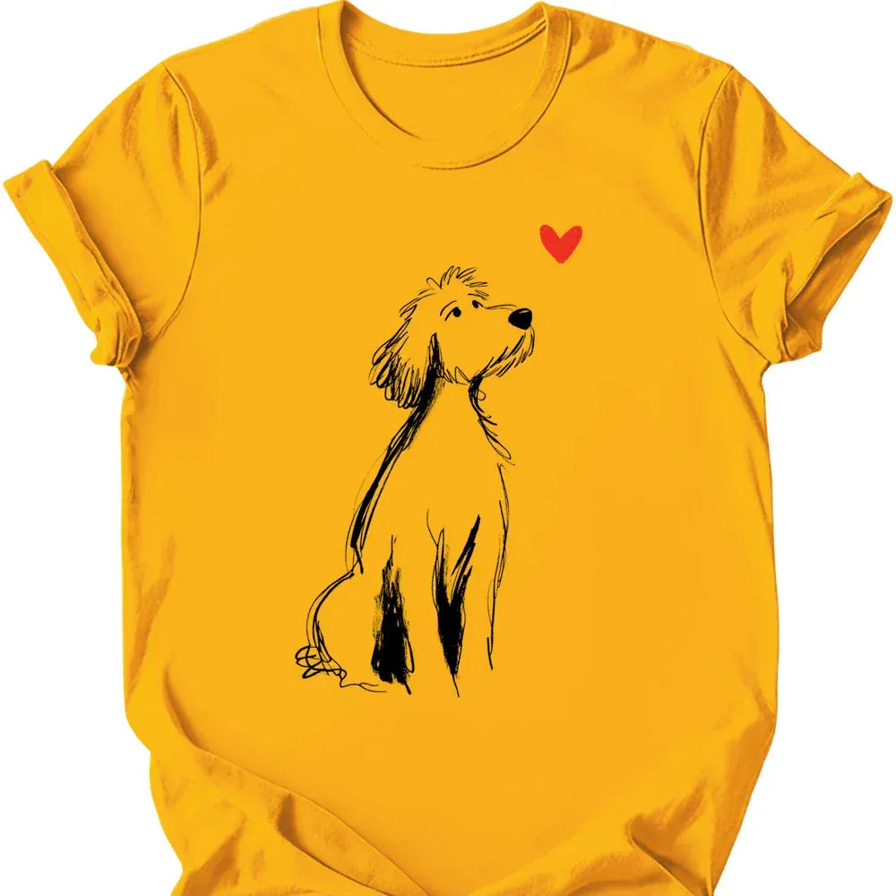 Golden Doodle sketch tee gold