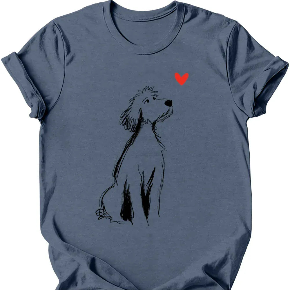Golden Doodle sketch tee heather indigo