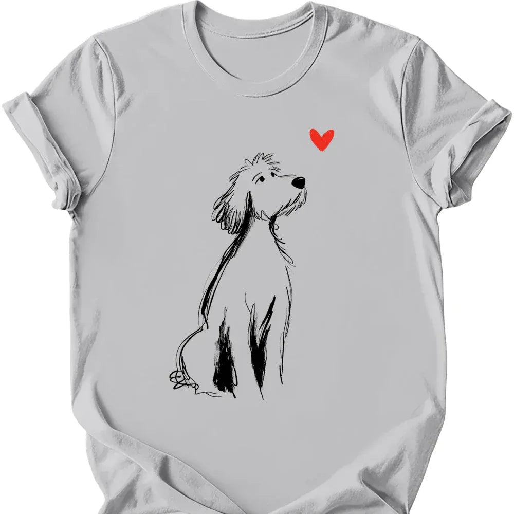 Golden Doodle sketch tee ice grey