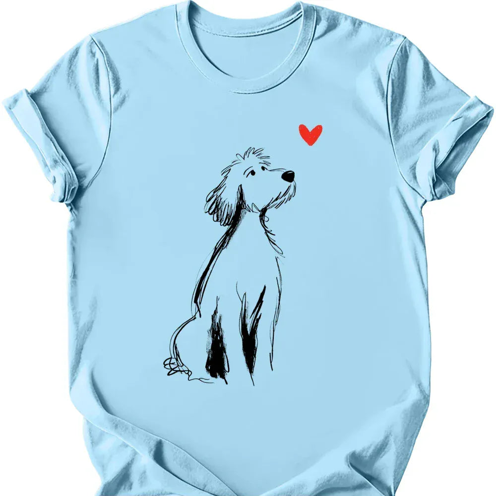 Golden Doodle sketch tee light blue