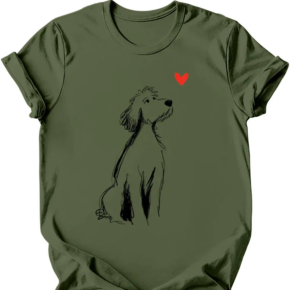 Golden Doodle sketch tee military green
