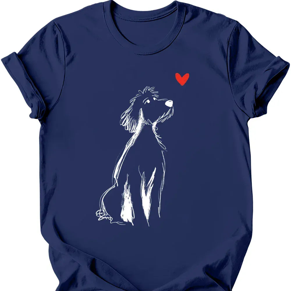 Golden Doodle sketch tee navy