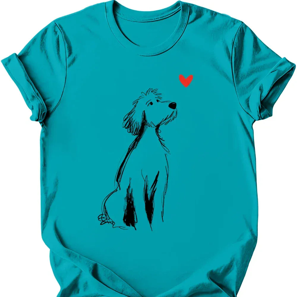 Golden Doodle sketch tee tropical blue