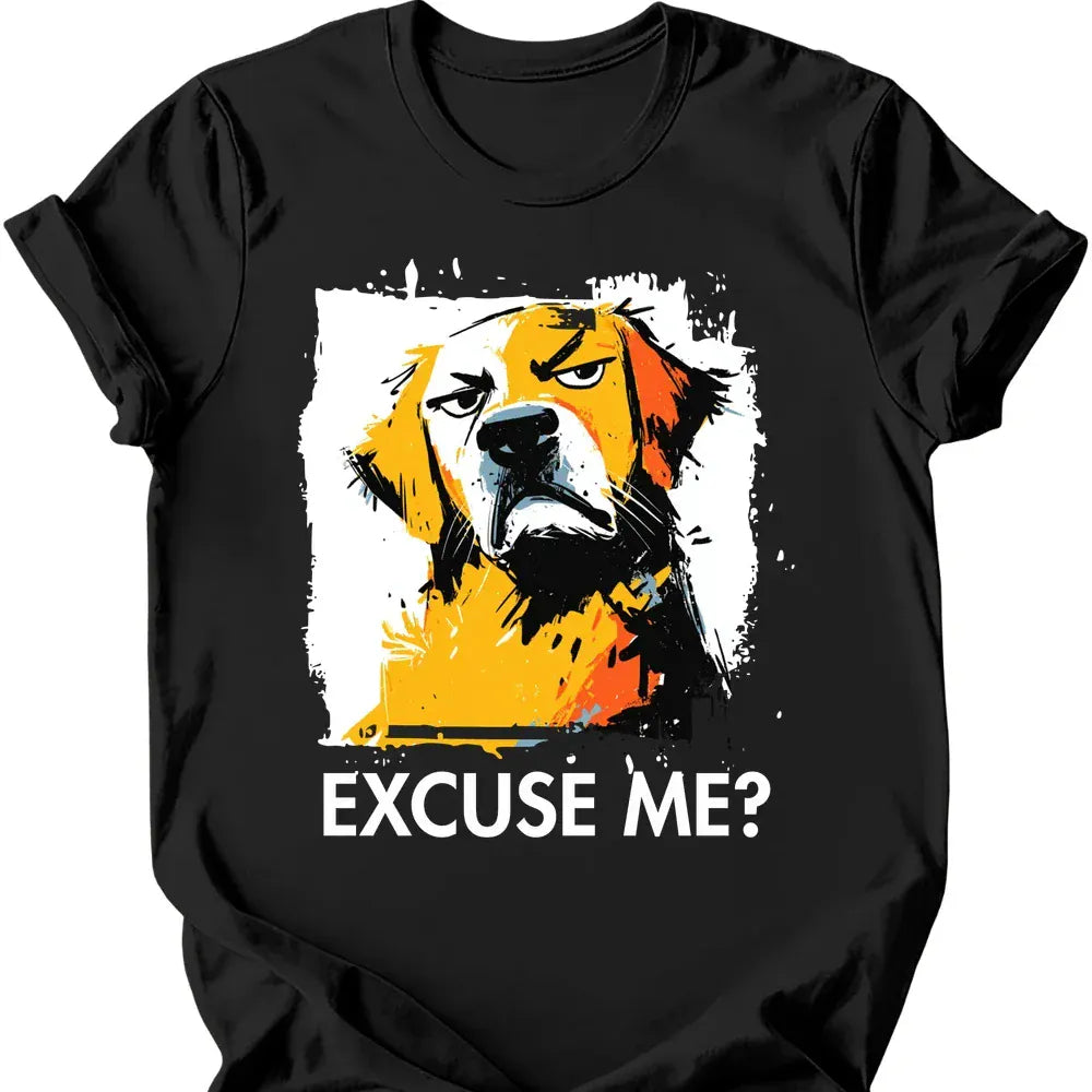 Golden Retriever excuse me tee black