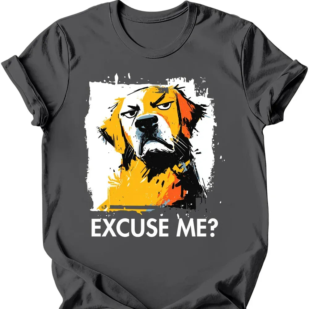 Golden Retriever excuse me tee charcoal