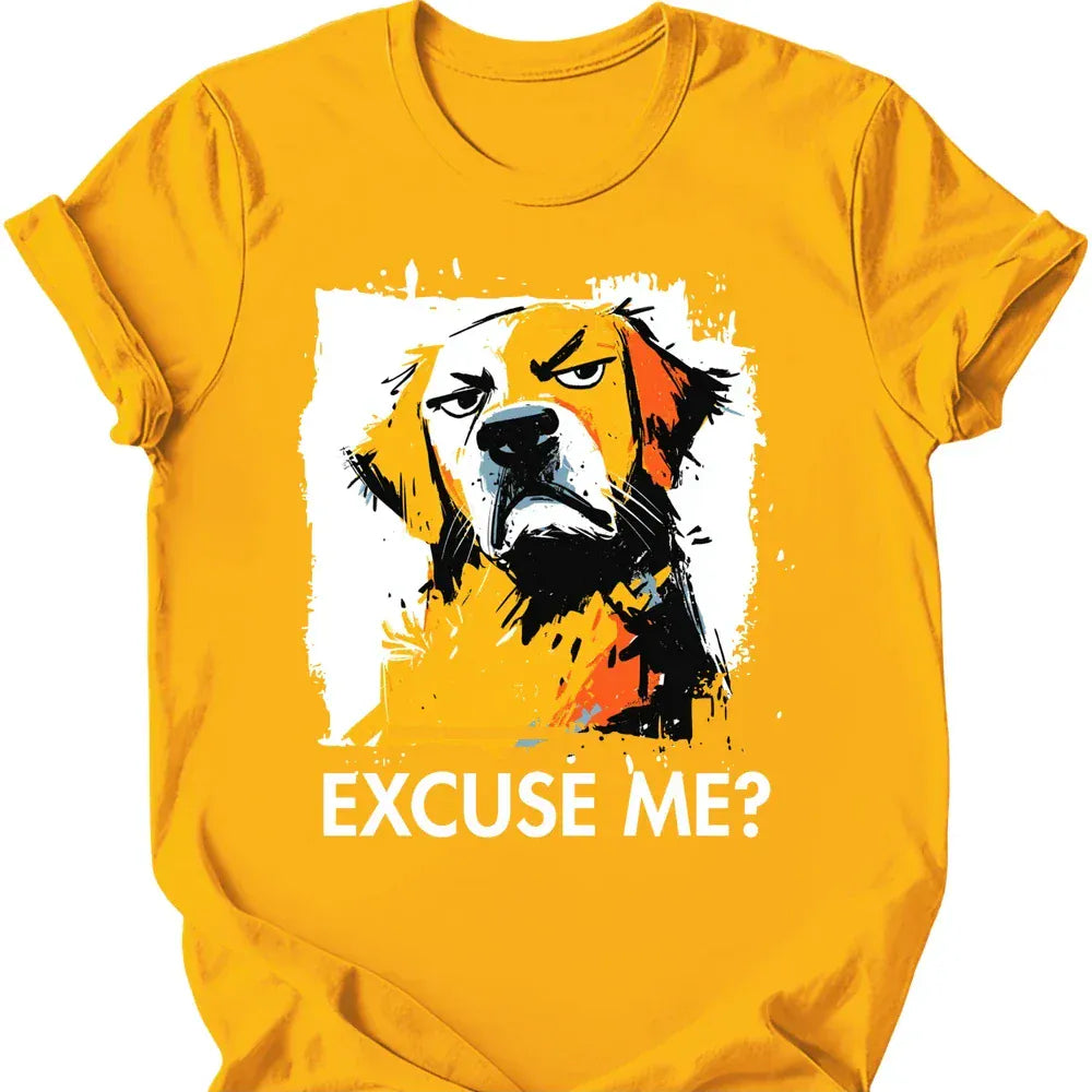 Golden Retriever excuse me tee gold