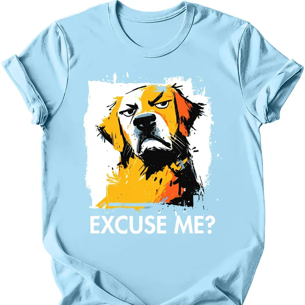 Golden Retriever excuse me tee light blue