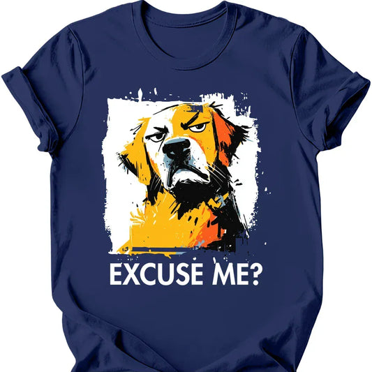 Golden Retriever excuse me tee navy