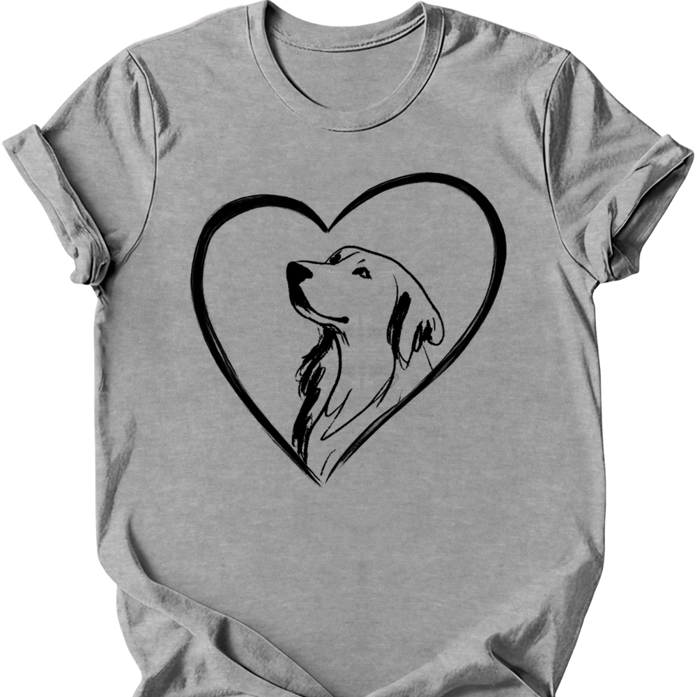 Golden Retriever heart dog tee sport grey