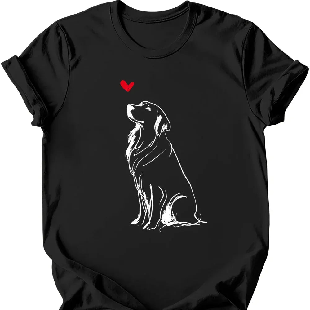 Golden Retriever sketch tee black