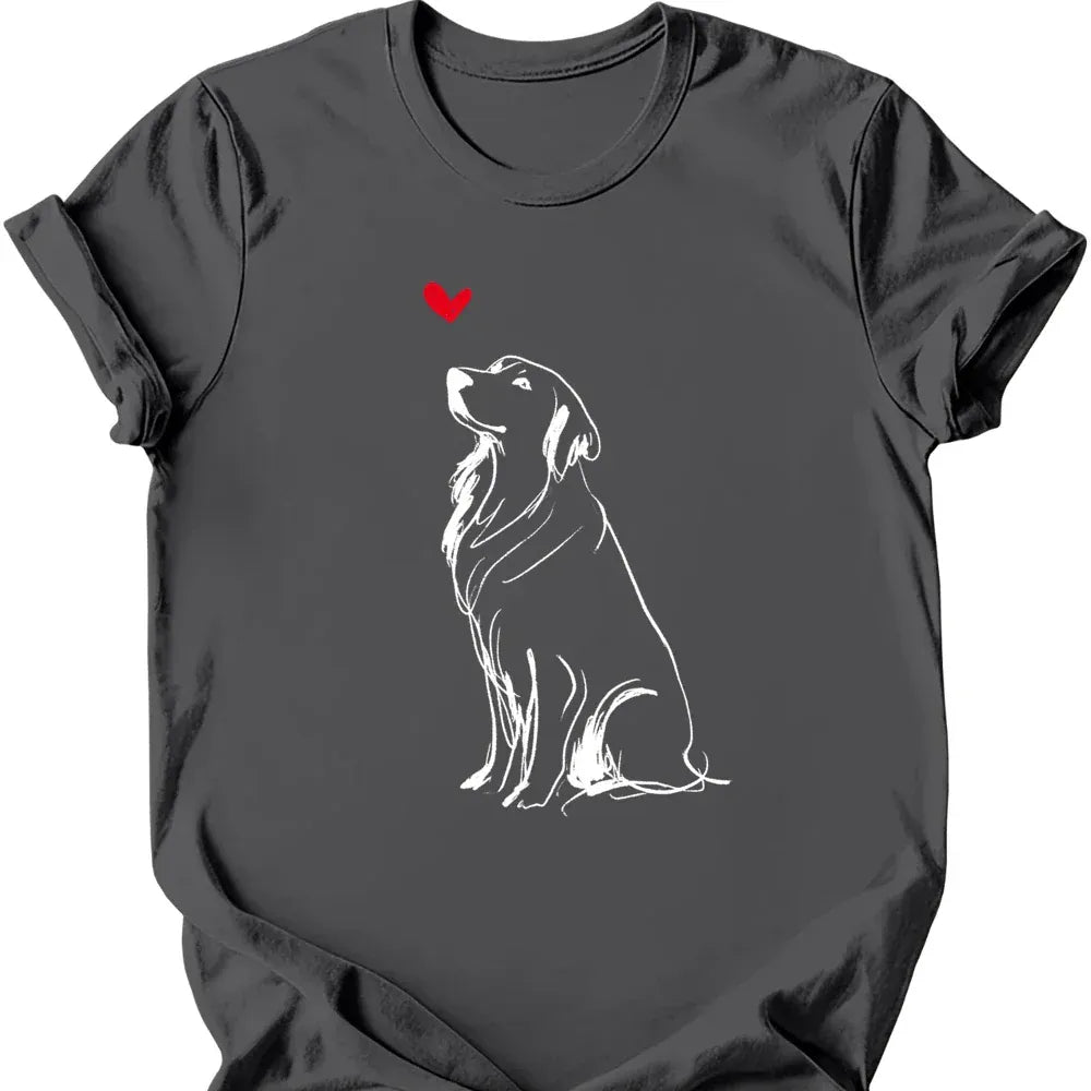 Golden Retriever sketch tee charcoal