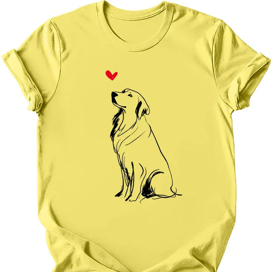 Golden Retriever sketch tee cornsilk