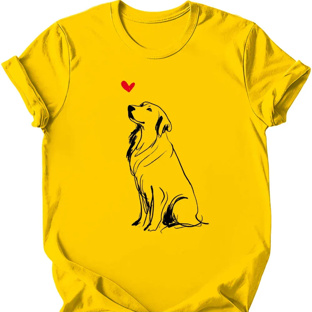 Golden Retriever sketch tee daisy