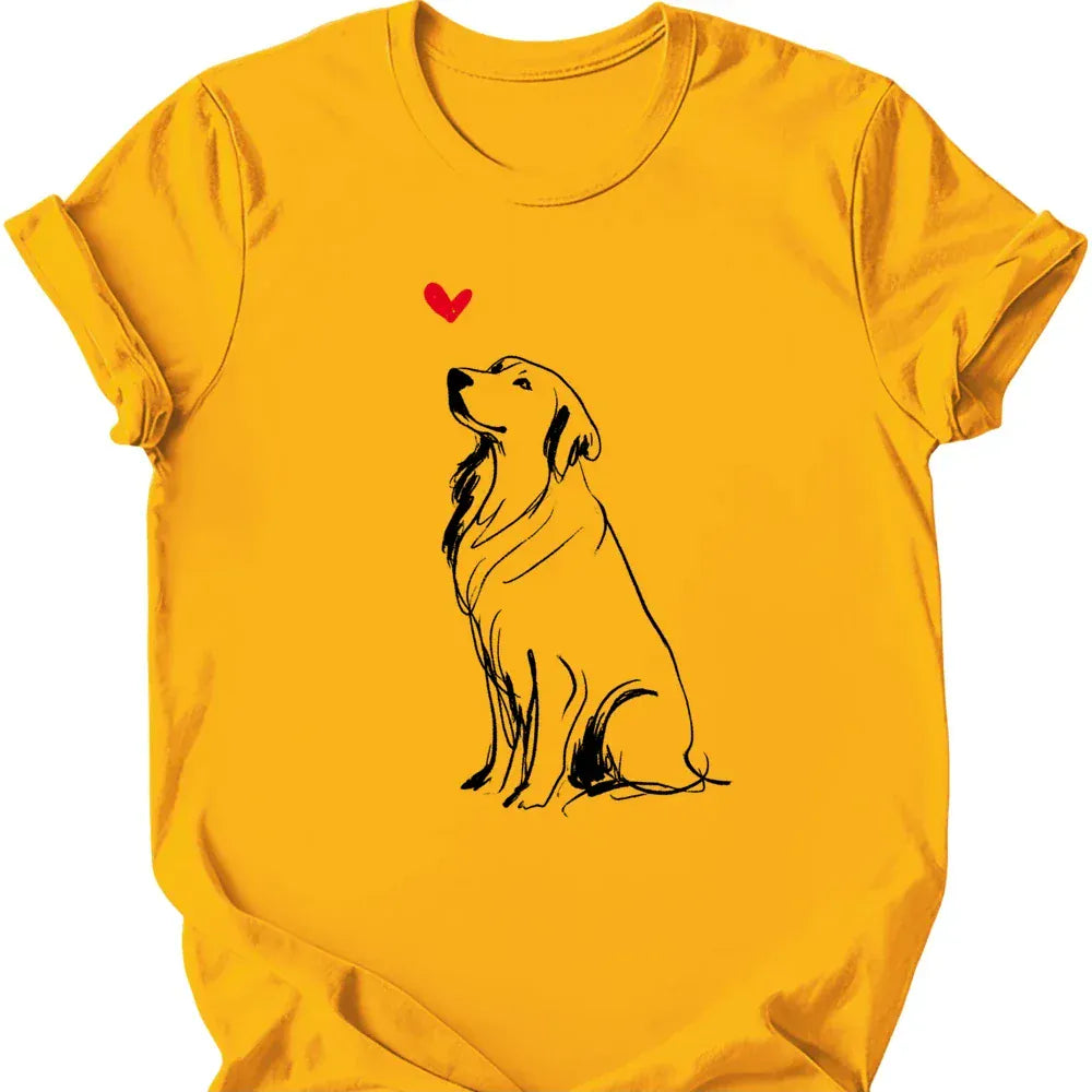 Golden Retriever sketch tee gold