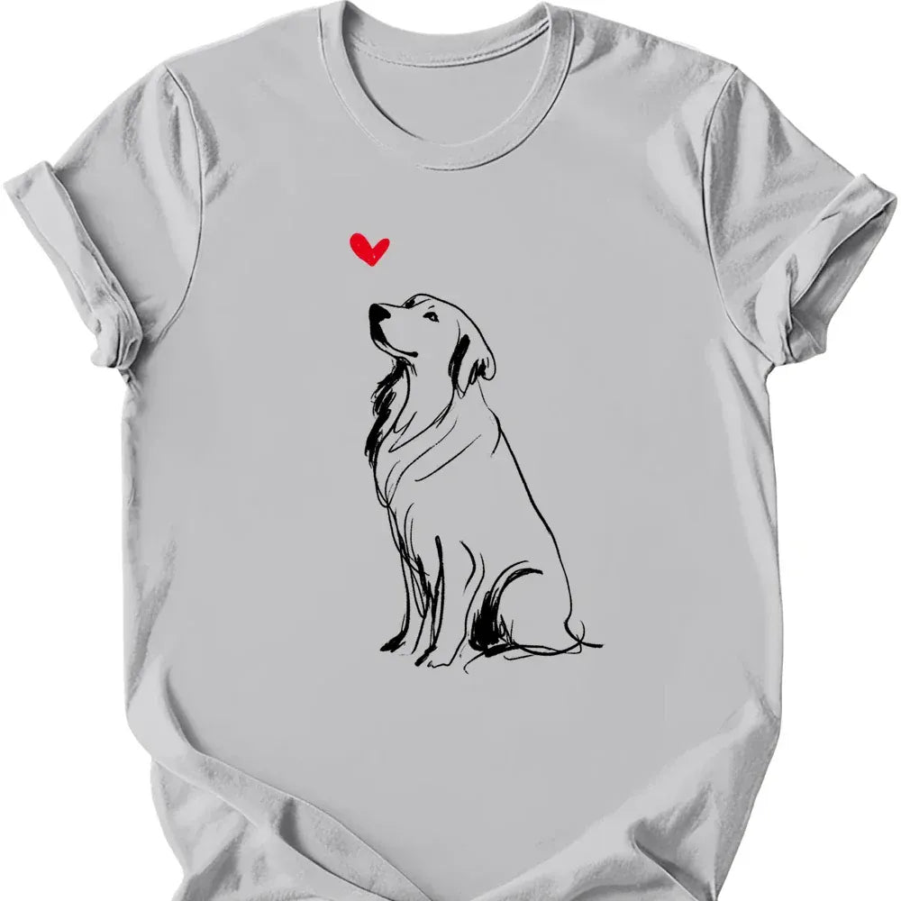 Golden Retriever sketch tee ice grey