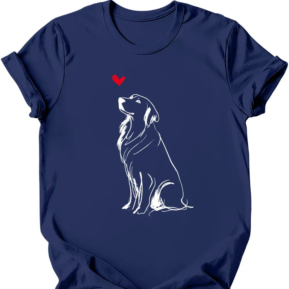 Golden Retriever sketch tee navy