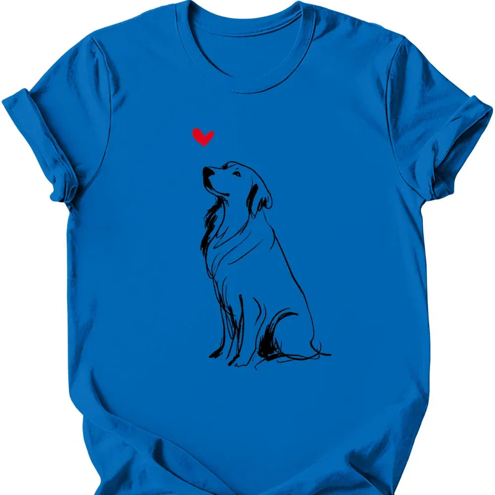 Golden Retriever sketch tee royal