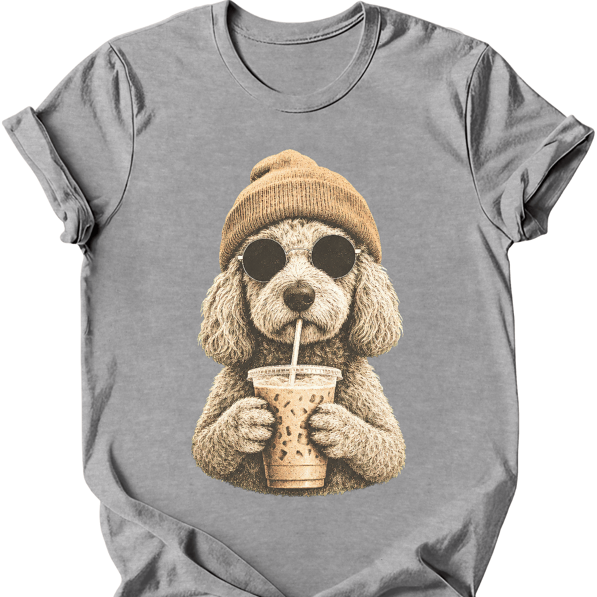goldendoodle hipster dog tee sport grey