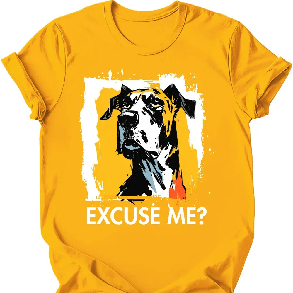 Great Dane excuse me tee gold