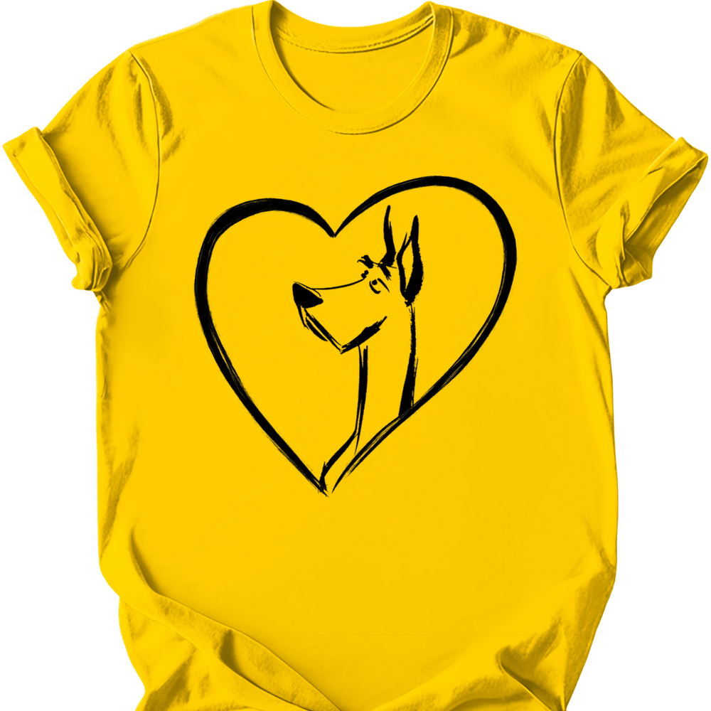 Great Dane heart dog tee daisy
