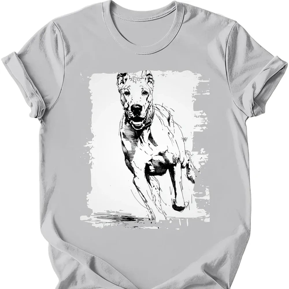 Great Dane running dog tee ice grey