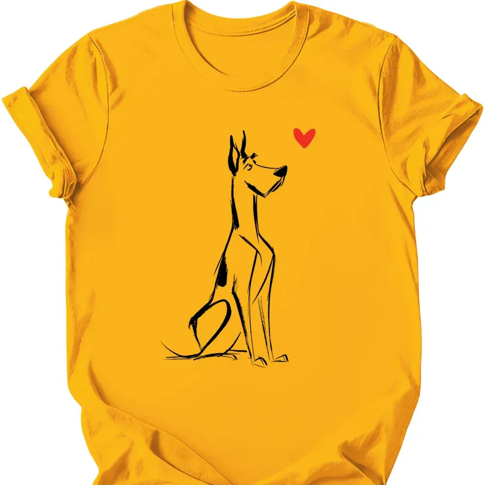 Great Dane sketch tee gold