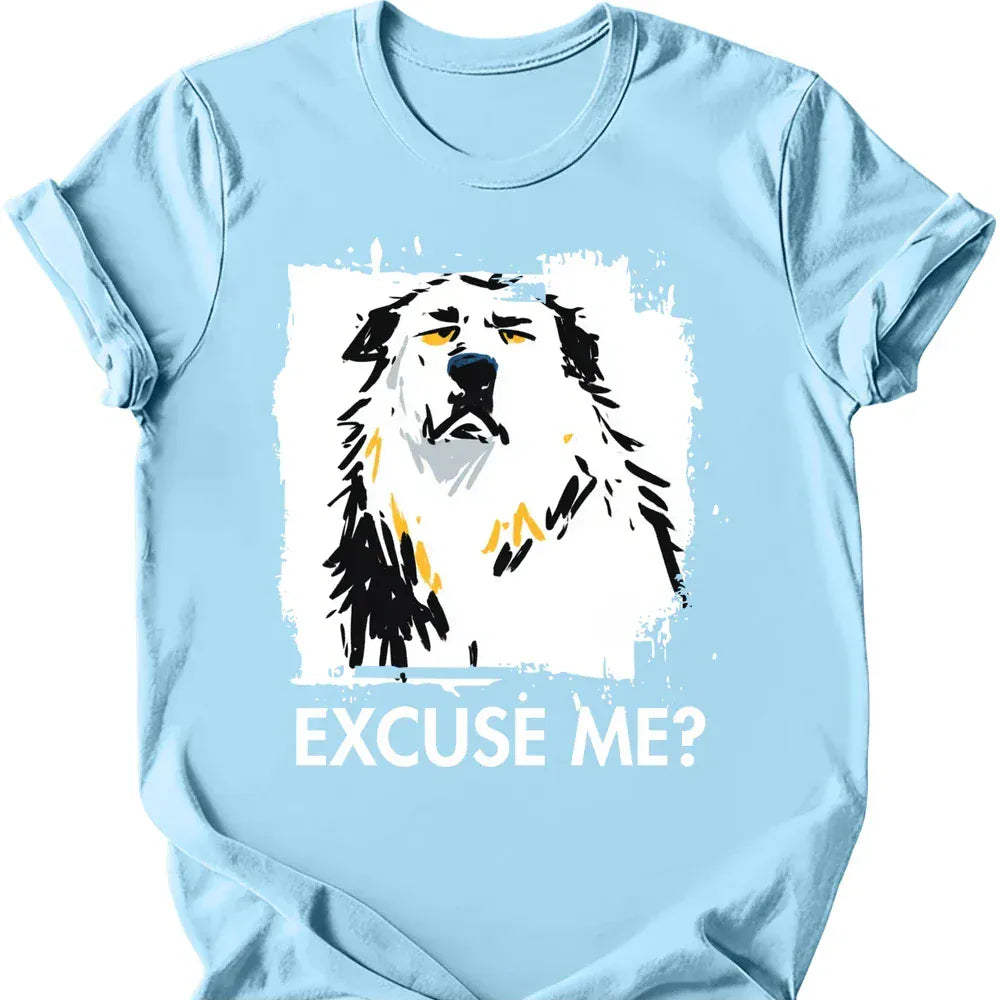 Great Pyrenees excuse me tee light blue