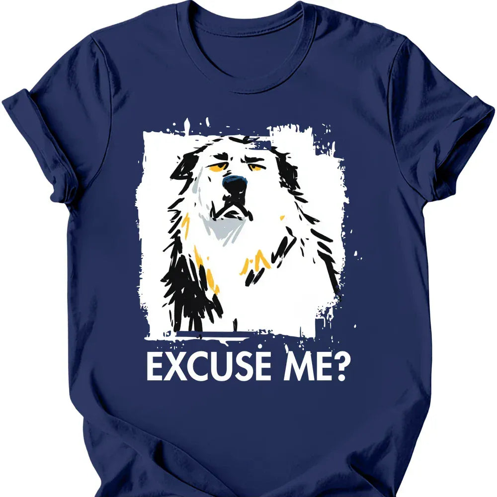 Great Pyrenees excuse me tee navy