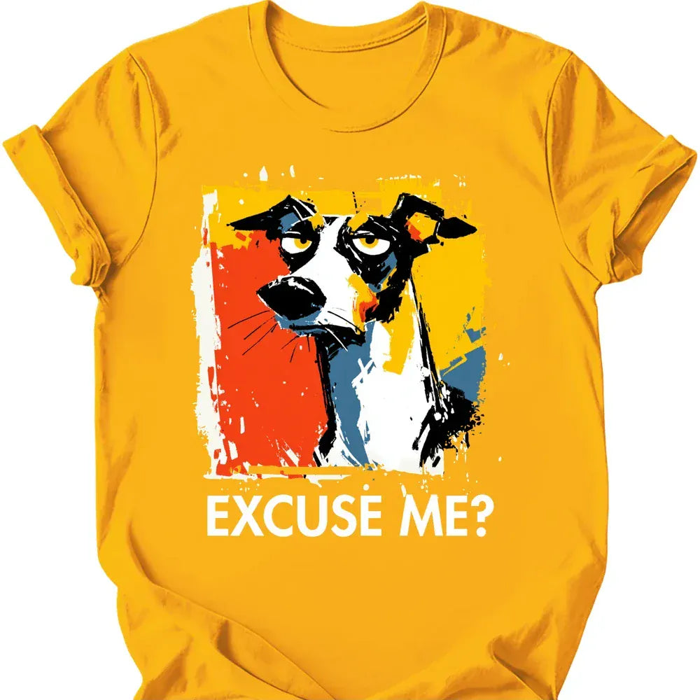Greyhound excuse me tee gold